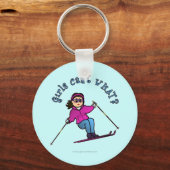 Light Snow Skier Sleutelhanger (Voorkant)