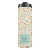 Light Spring Busy Floral Monogram Thermosbeker (Voorkant)