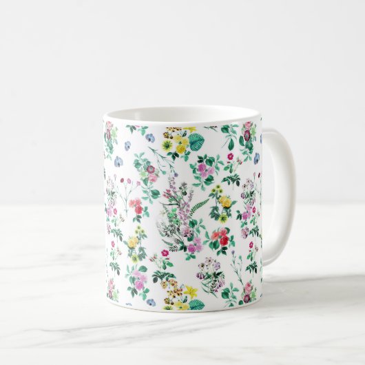 Light Spring Floral Pattern Koffiemok (Voorkant rechts)