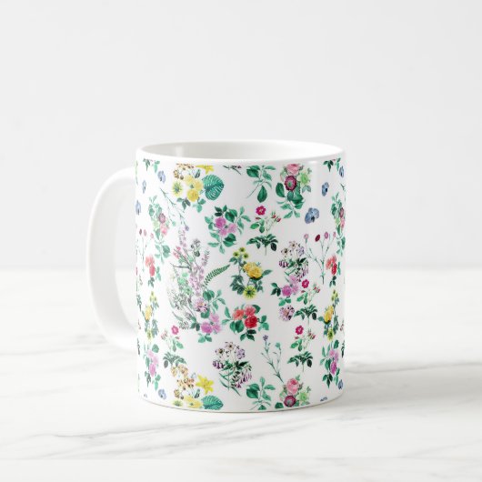 Light Spring Floral Pattern Koffiemok (Voorkant links)