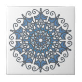 Light Steel Blue legant doily Mandala op White Tegeltje (Voorkant)