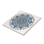 Light Steel Blue legant doily Mandala op White Tegeltje (Zijkant)