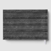 Light String On Gray Dark Wood Wedding Guest Book Gastenboek (Achterkant)