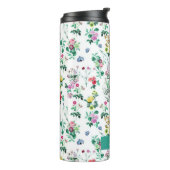 Light Summer Floral Pattern Personalized Thermosbeker (Gedraaid links)