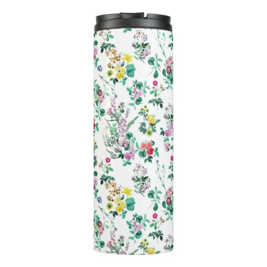 Light  Summer Floral Pattern Personalized Thermosbeker (Achterkant)
