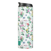 Light Summer Floral Pattern Personalized Thermosbeker (Geroteerd rechts)