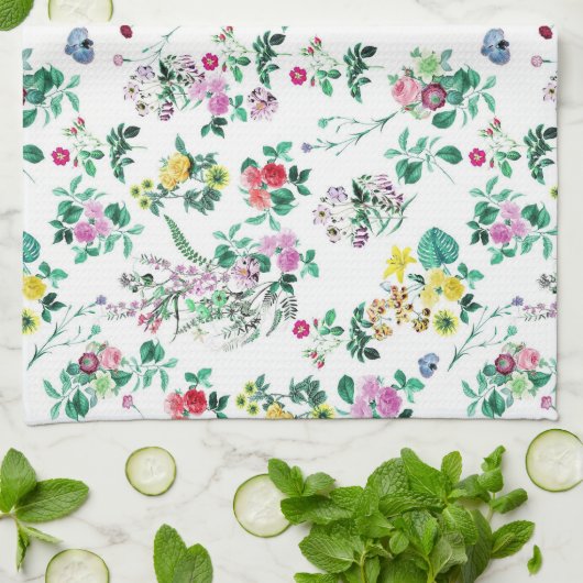 Light Summer Floral Pattern Theedoek (Gevouwen)