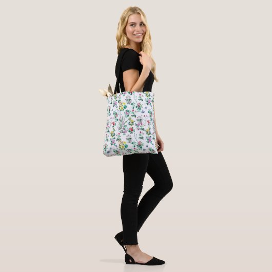 Light Summer Floral Pattern Tote Bag (Op model)