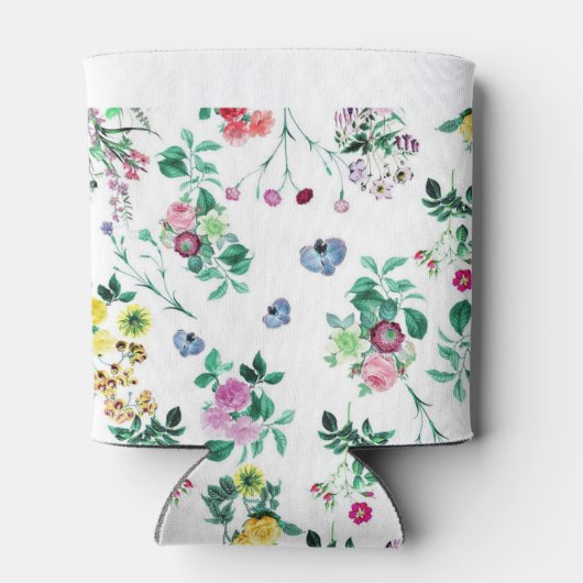 Light  Summer Floral Personalized Blikjeskoeler (Achterkant)