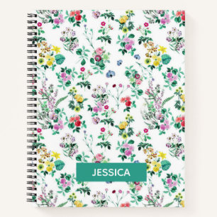 Light  Summer Floral Personalized Notitieboek