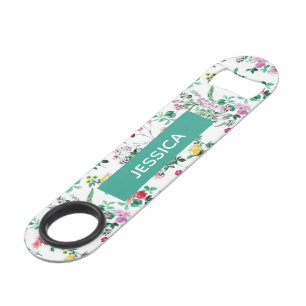 Light  Summer Floral Personalized Speed Flessenopener