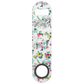 Light  Summer Floral Personalized Speed Flessenopener (Achterkant)