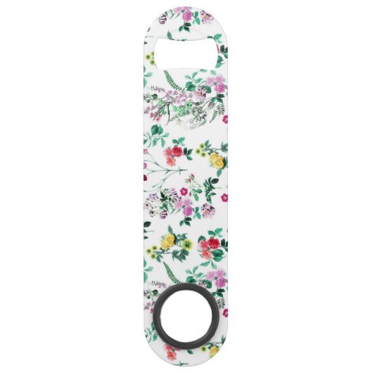 Light Summer Floral Personalized Speed Flessenopener (Achterkant)