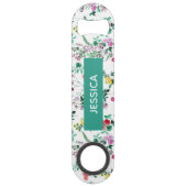 Light  Summer Floral Personalized Speed Flessenopener (Voorkant)