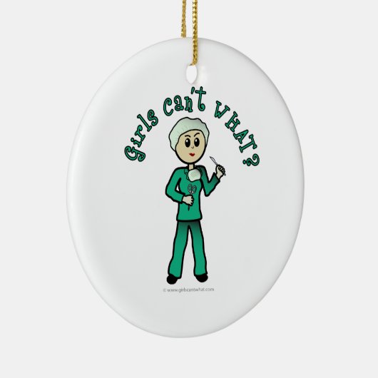 Light Surgeon Girl Keramisch Ornament (Rechts)