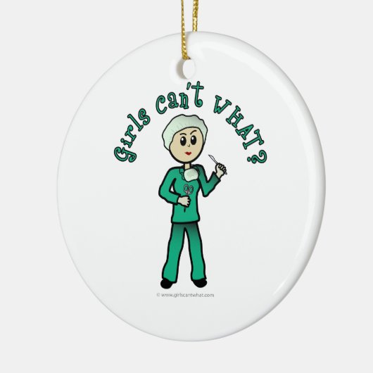 Light Surgeon Girl Keramisch Ornament (Links)