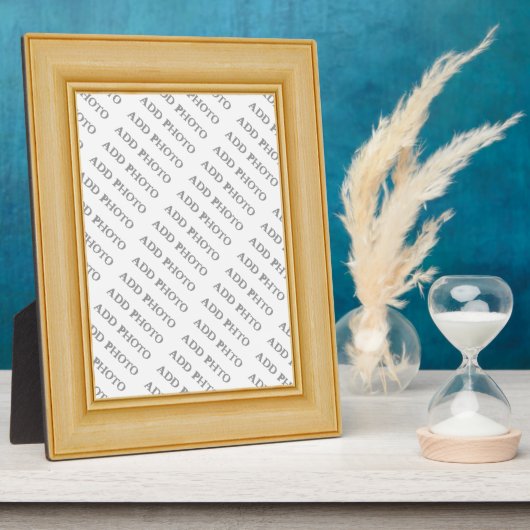 Light Tan Basic Wood Lijst Foto Plaque toevoegen Fotoplaat (Zijkant)