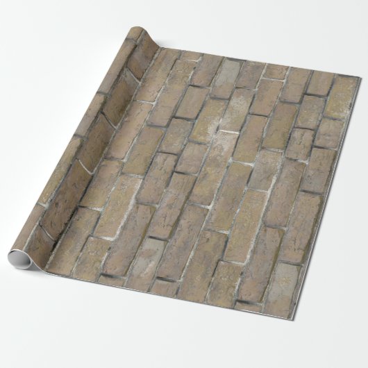 Light Tan Brick Wall patroon Cadeaupapier (Uitgerold)