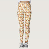 Light Tan Diagonal Plaid Subtle Weave Leggings (Voorkant)