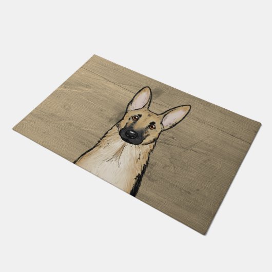 Light Tan German Shepherd Dog | Cute Canine Deurmat (Schuin)