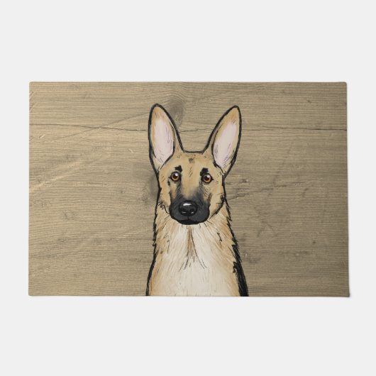 Light Tan German Shepherd Dog | Cute Canine Deurmat (Voorkant)