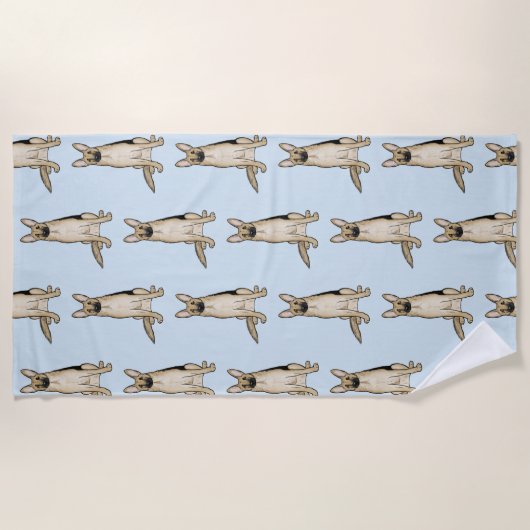 Light Tan German Shepherd Dogs Pattern Strandlaken (Voorkant)
