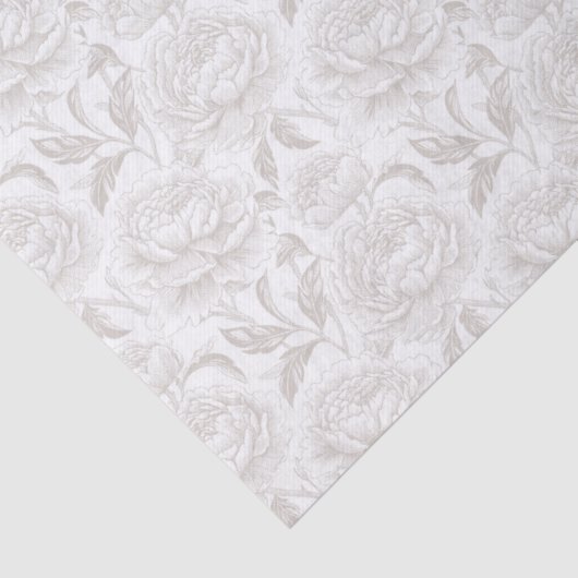 Light Taupe Chinoiserie Peonies Tissuepapier (Detail)
