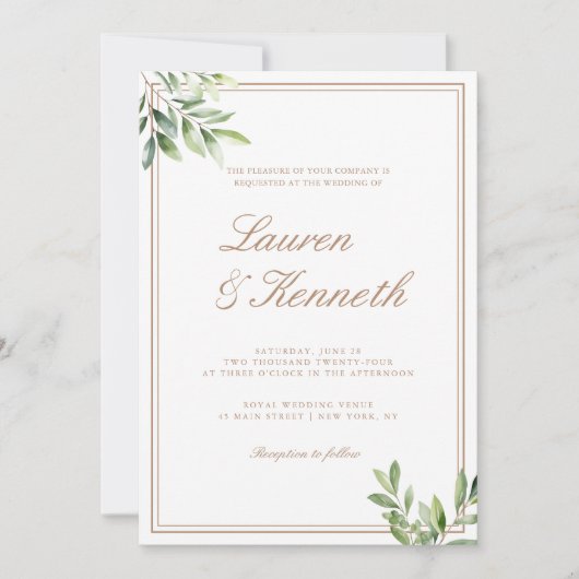 Light Taupe Eucalyptus Wedding QR-code Kaart (Voorkant)
