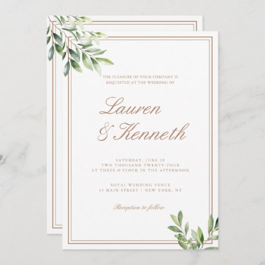 Light Taupe Eucalyptus Wedding QR-code Kaart (Voorkant / Achterkant)