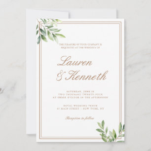 Light Taupe Eucalyptus Wedding QR-code Kaart
