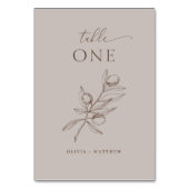 Light Taupe Olive Wedding | Elegante minimalist Kaart (Achterkant)
