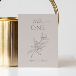 Light Taupe Olive Wedding | Elegante minimalist Kaart