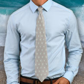 Light Taupe Sand Dollar Pattered Grooms Stropdas