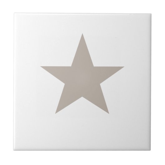 Light Taupe Star Tegeltje (Voorkant)