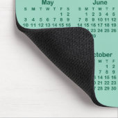Light Teal and Hunter Green 2026 Calendar Muismat (Hoek)