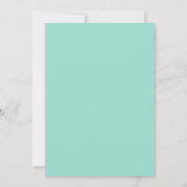 Light Teal & beige Summer Beach Wedding Kaart (Achterkant)