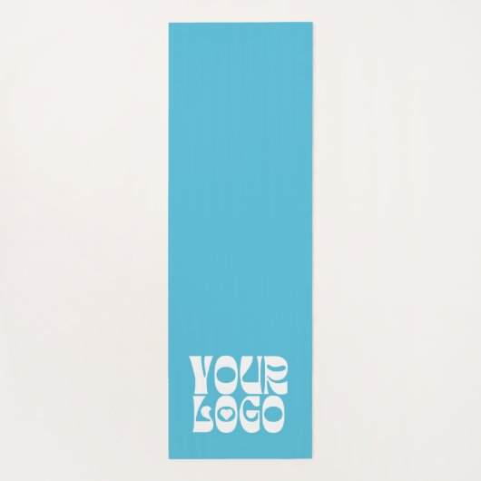 Light Teal Custom Logo Promotional Business Yogamat (Achterkant)