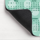 Light Teal Polka Dot Hunter Green 2026 Calendar Muismat (Hoek)