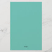 Light Teal Trendy Modern Minimalist Chic Name Briefpapier (Achterkant)