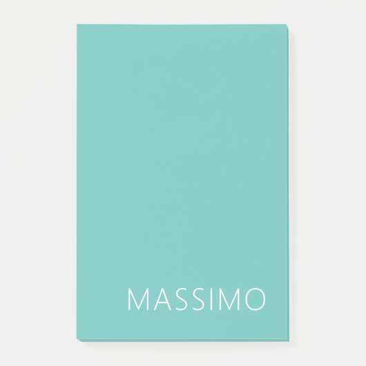 Light Teal Trendy Modern Minimalist Chic Name Post-it® Notes (Voorkant)