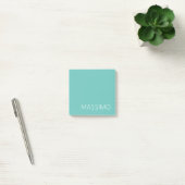 Light Teal Trendy Modern Minimalist Chic Name Post-it® Notes (Kantoor)