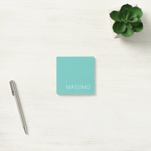Light Teal Trendy Modern Minimalist Chic Name Post-it® Notes (Kantoor)