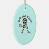 Light Tennis Player Girl Keramisch Ornament (Rechts)