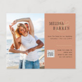 Light Terracotta PHOTO Weddenschap SAVE DATE QR CO (Voorkant)