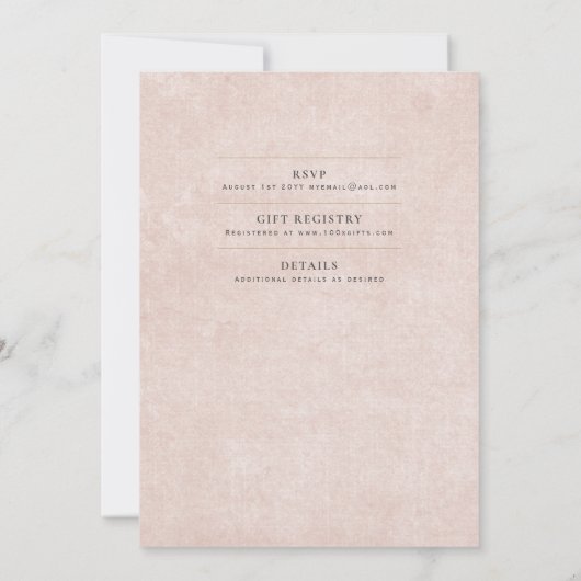 Light Terracotta Wedding Instant Digital Download Kaart (Achterkant)