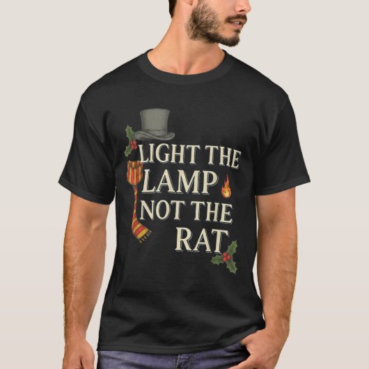 Light The Lamp Not The Rat Christmas Funny Novelty T-shirt (Voorkant)