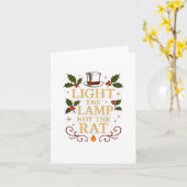 Light The Lamp Not The Rat Funny Christmas Matchin Kaart (Gele Bloem)