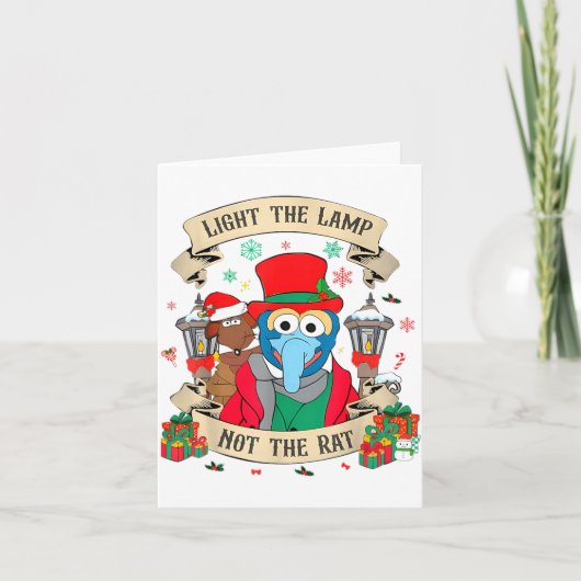 Light The Lamp Not The Rat Funny Christmas Matchin Kaart (Voorkant)