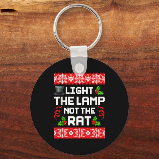 Light The Lamp Not The Rat Funny Christmas Matchin Sleutelhanger (Voorkant)