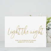 "Light the Night" Trouwfeest Verlichte Teken Kaart (Staand voorkant)